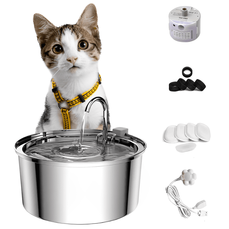 Fonte Bebedouro Para Gatos em Aço Inox 3,2L