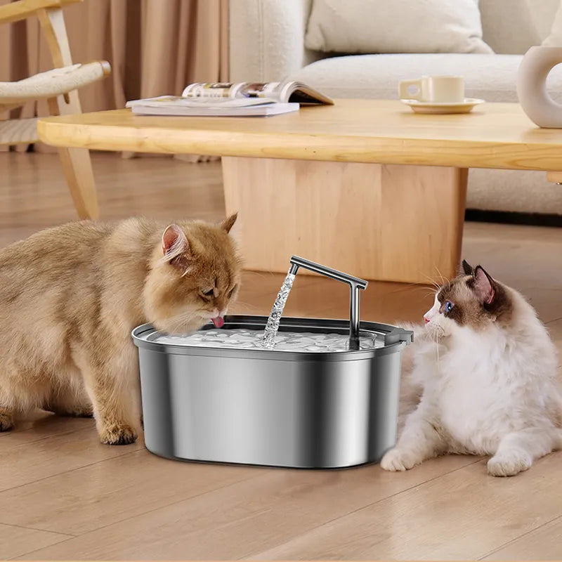 fonte de água para gatos, fonte automática para gatos, bebedouro para gatos, bebedouro inox para gatos, mundomiauauau, miauauau