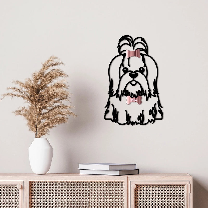 quadro pet, quadro decorativo shih tzu, placa decorativa pet, adesivo pet, decoração pet, quadro de cachorro, shih tzu, mundomiauauau, miauauau