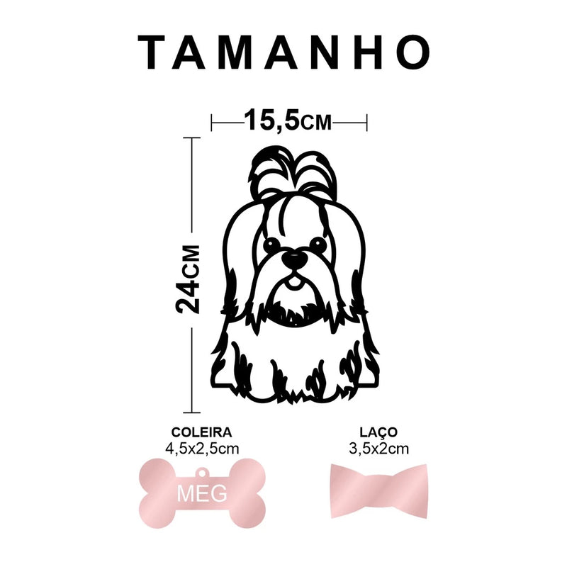 quadro pet, quadro decorativo shih tzu, placa decorativa pet, adesivo pet, decoração pet, quadro de cachorro, shih tzu, mundomiauauau, miauauau