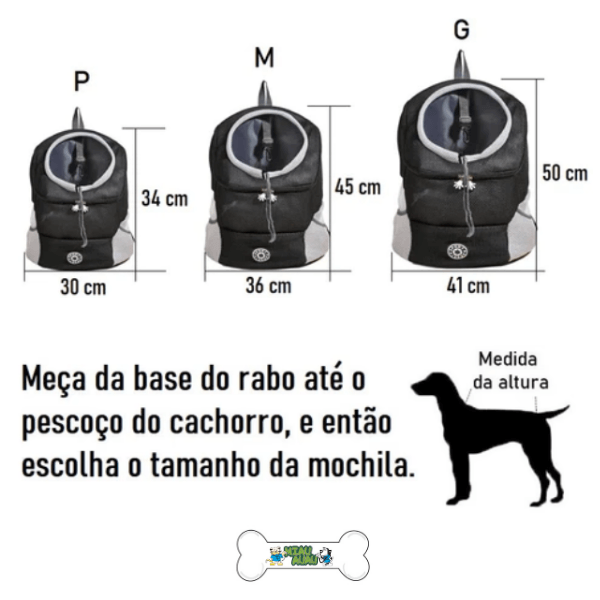 Mochila Canguru para Transporte de Cachorro - mundomiauauau