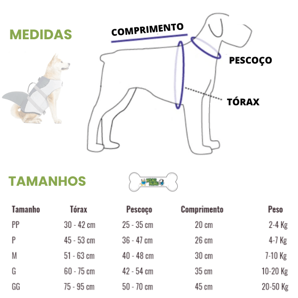 Colete salva-vidas para cachorros - Vest Dog - mundomiauauau