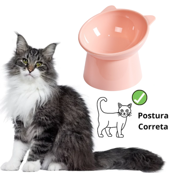 comedouro para gato, comedouro ergonômico, tigela de alimentação para gato,  melhor comedouro para gato, Comedouro para pet fácil de limpar e higienizar, vasilha de alimentação para gato, comedouro resistente para gato, mundomiauauau, miauauau