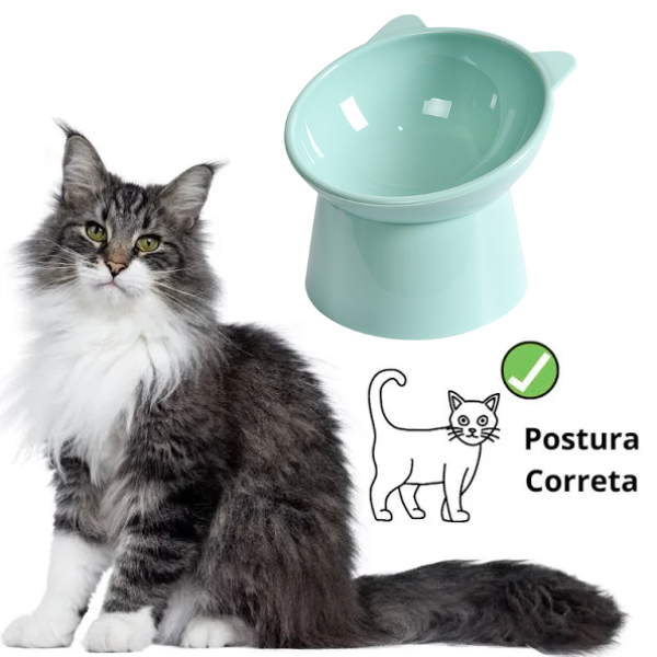 comedouro para gato, comedouro ergonômico, tigela de alimentação para gato,  melhor comedouro para gato, Comedouro para pet fácil de limpar e higienizar, vasilha de alimentação para gato, comedouro resistente para gato, mundomiauauau, miauauau