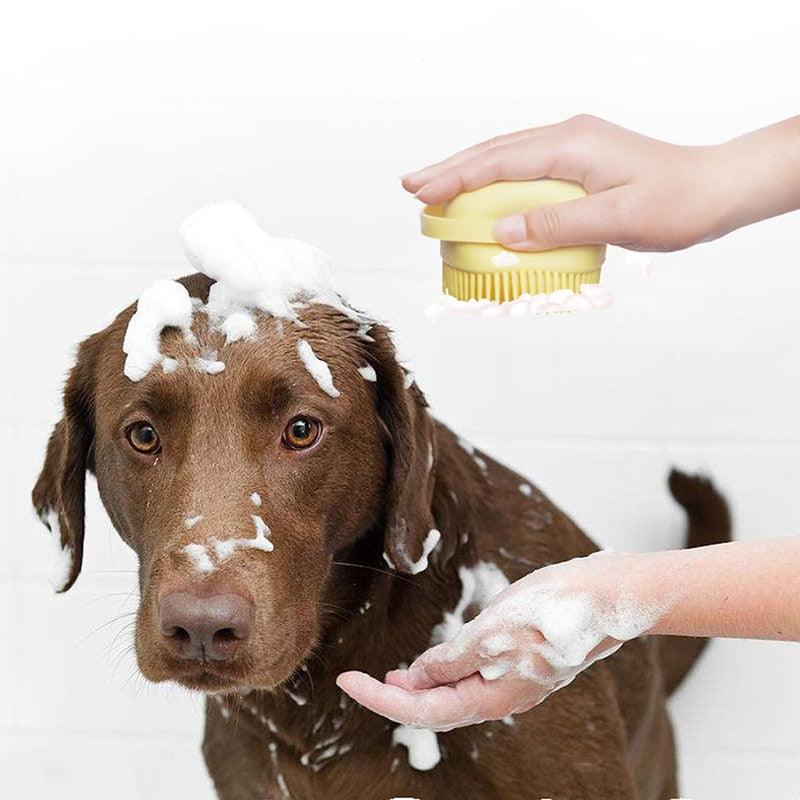 escova para banho pet, escova para dar banho em cachorro, escova para banho de gato,  mundo miauauau, miauauau