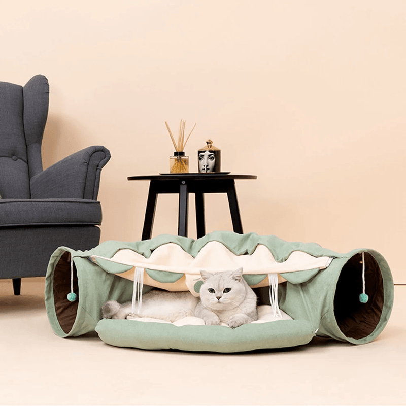 cama para gato, caminha para gato, cama com túnel, caminha com túnel, túnel para gatos, cama túnel para gato, cama toca para gato, mundomiauauau, miauauau